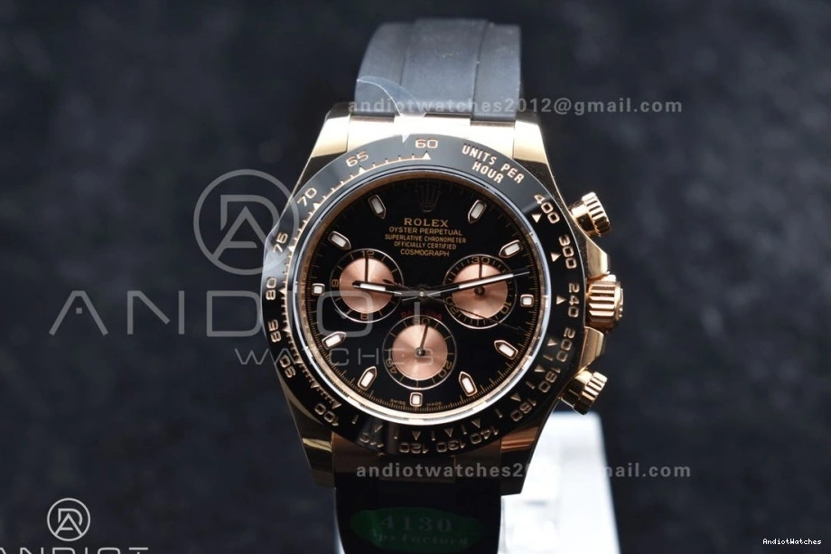 1:1 Daytona Strap SH Black Oysterflex Rubber Dial 753 116518 Edition on RG APSF Seasonal Best 0706